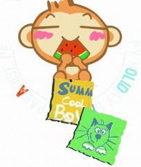 卡通动物吃瓜图片,卡通动物欢乐瓜园大冒险